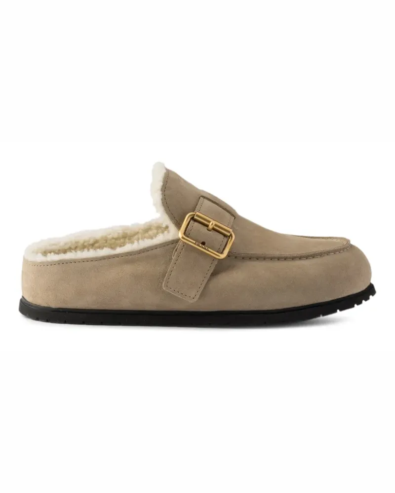 Prada Mules aus Wildleder - Nude Nude