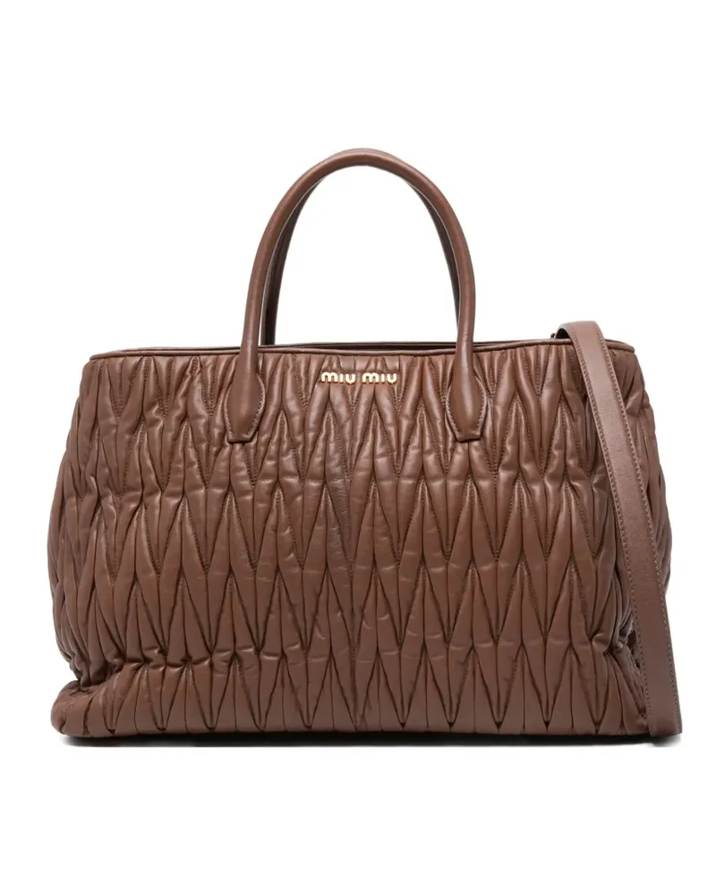 Miu Miu matelassé tote bag - Braun Braun