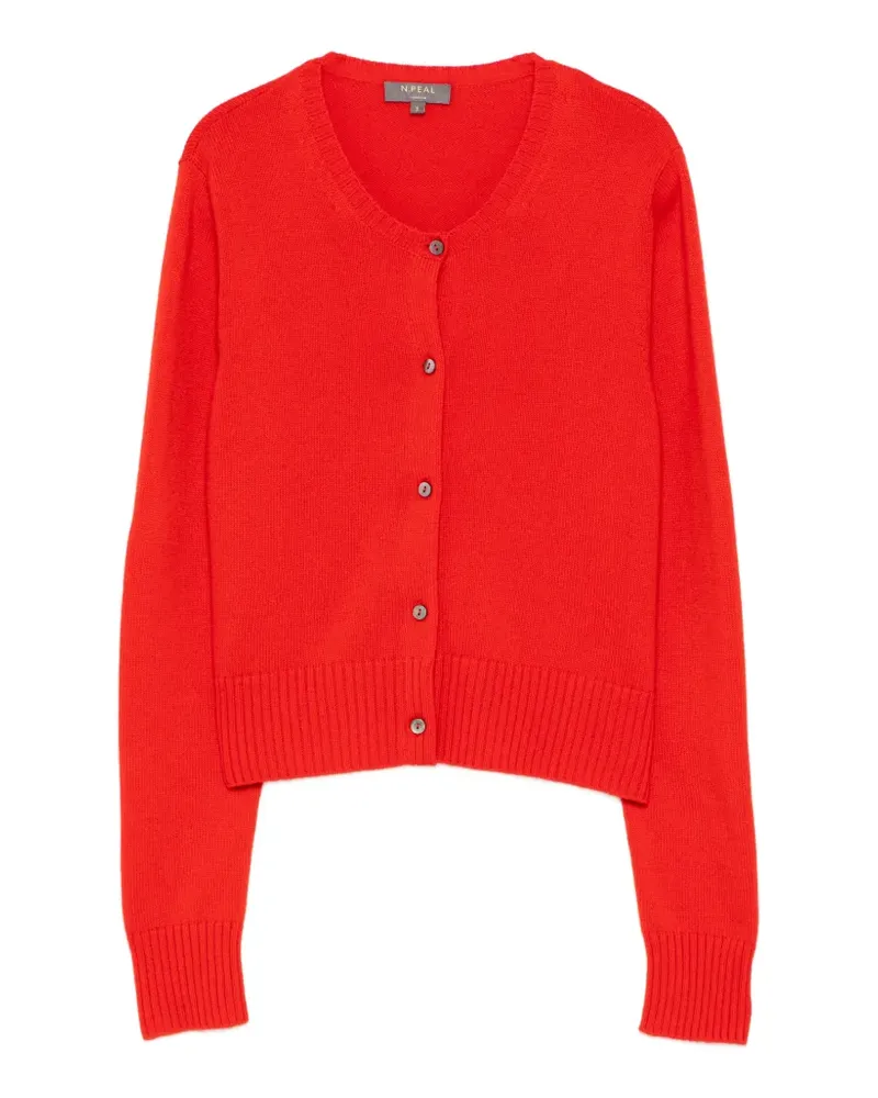 N.Peal Cardigan mit rundem Ausschnitt - Rot Rot