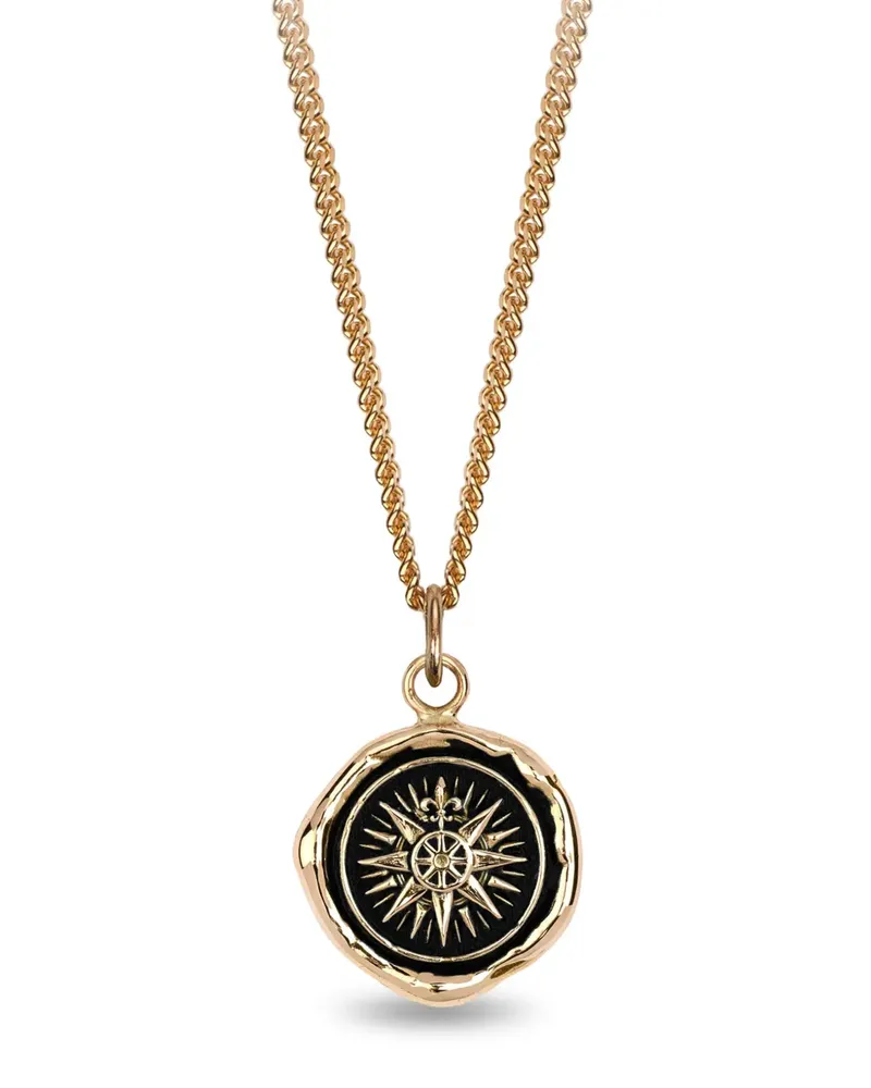 Pyrrha 14kt Direction Talisman Gelbgoldhalskette mit Anhänger Gold