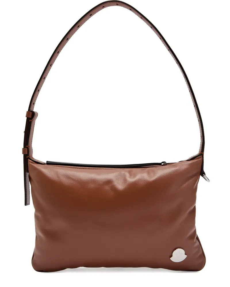 Moncler Schultertasche mit Logo-Applikation - Braun Braun