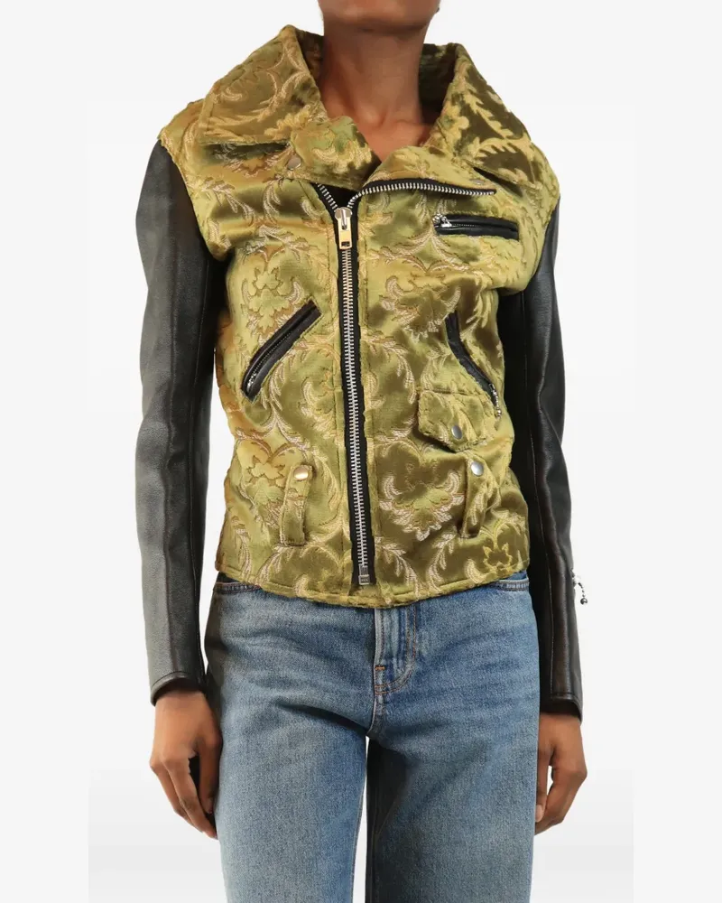 Junya Watanabe Bikerjacke aus Jacquard - Grün Grün