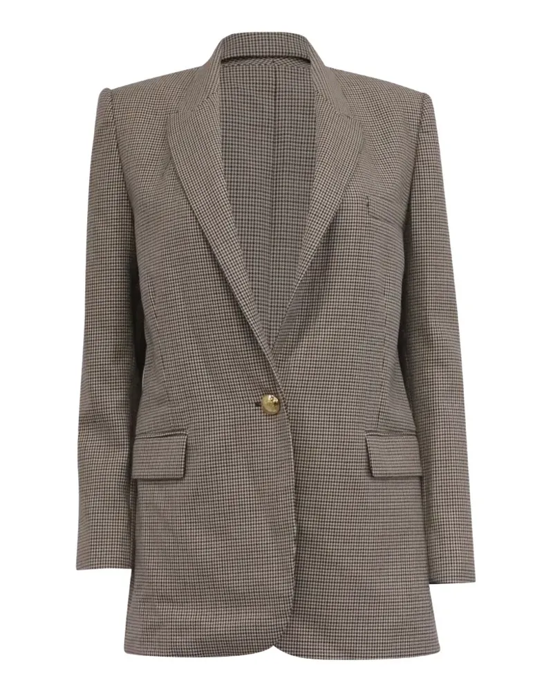 Nili Lotan 2010s houndstooth single-breasted blazer - Braun Braun