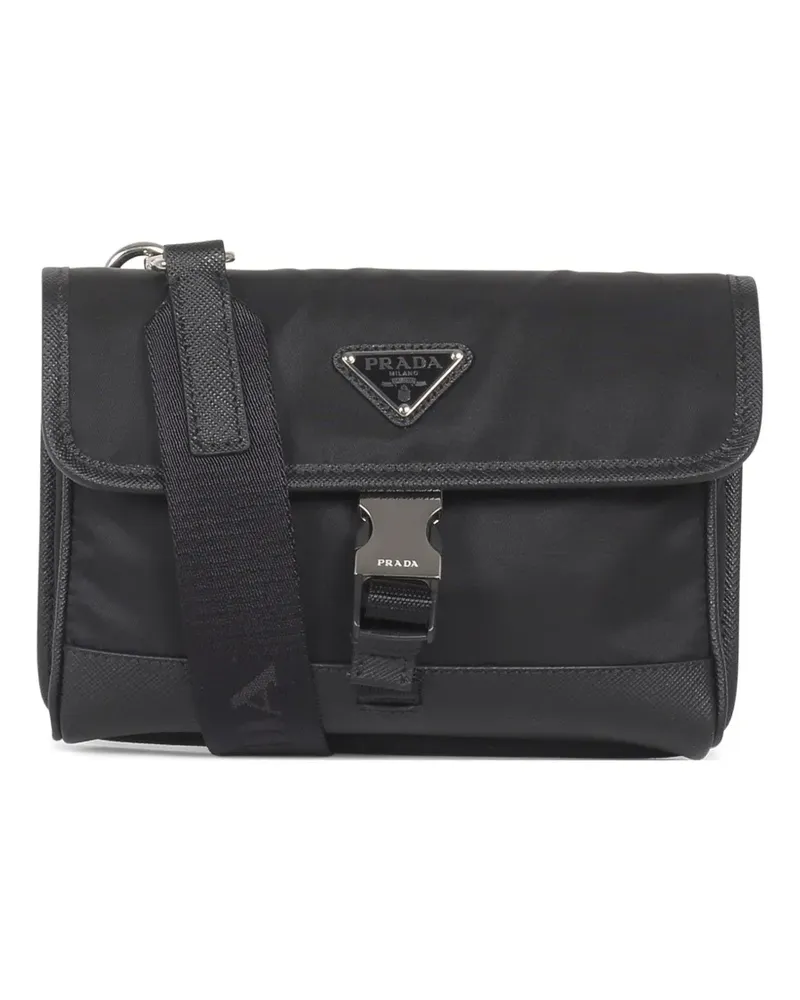 Prada Schultertasche aus Re-Nylon und Saffiano-Leder - Schwarz Schwarz
