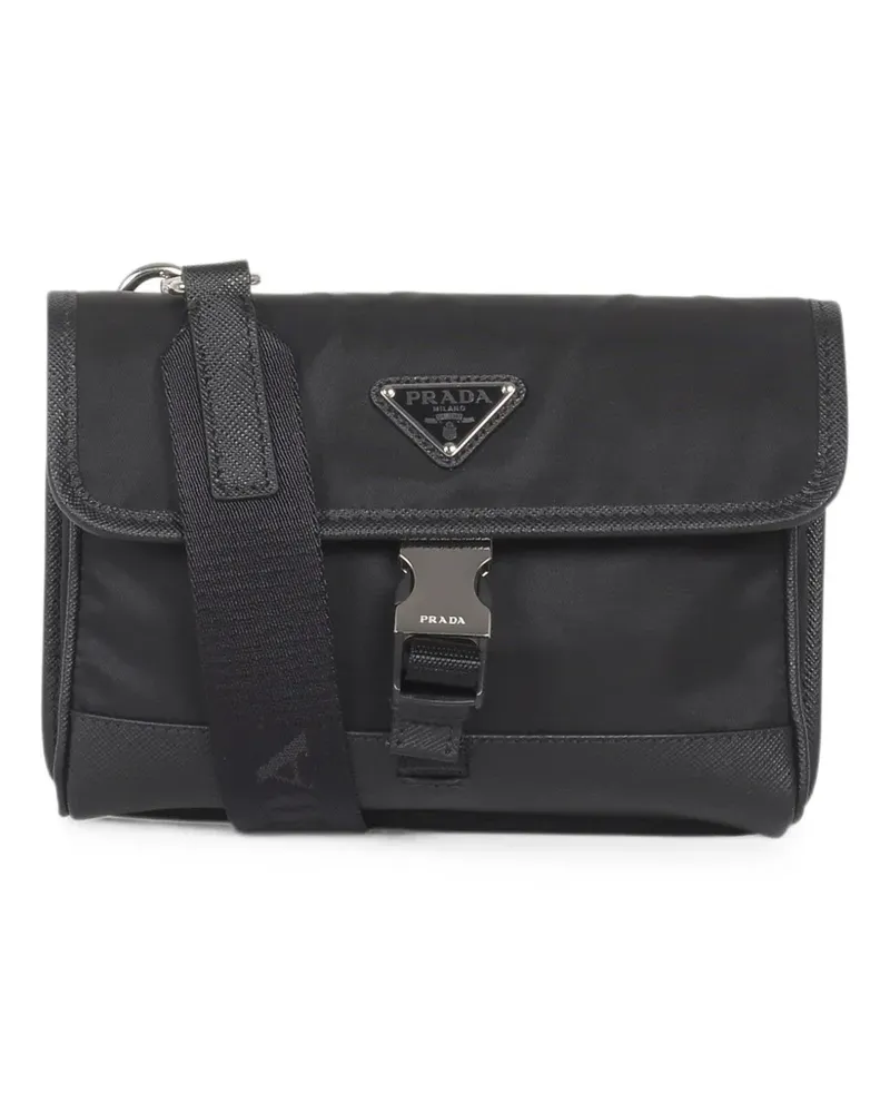 Prada Re-Nylon Saffiano leather shoulder bag - Schwarz Schwarz