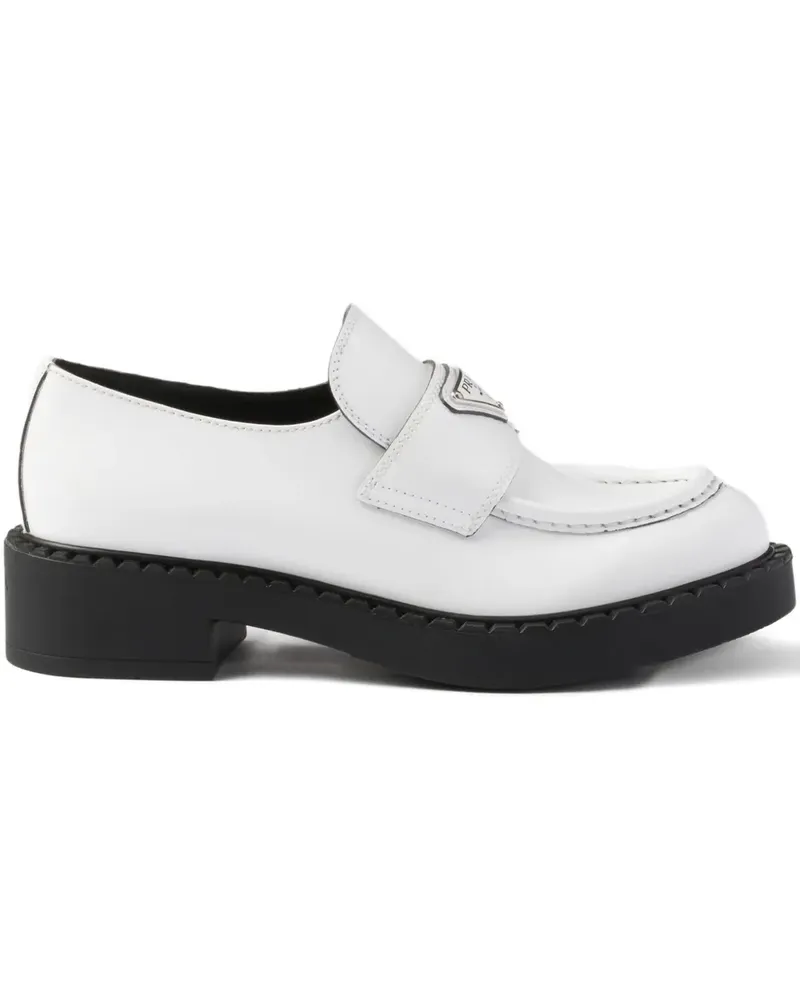 Prada Loafer mit Triangel-Logo - Weiß Weiß