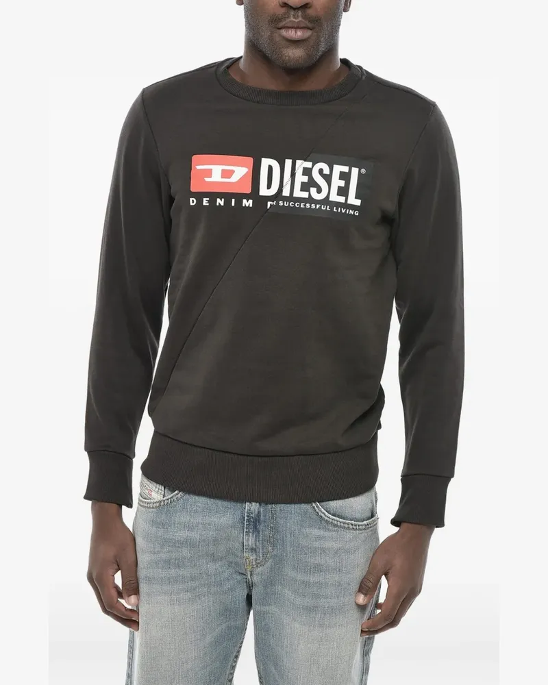 Diesel S-Girk-Cuty logo-print panelled sweatshirt - Schwarz Schwarz