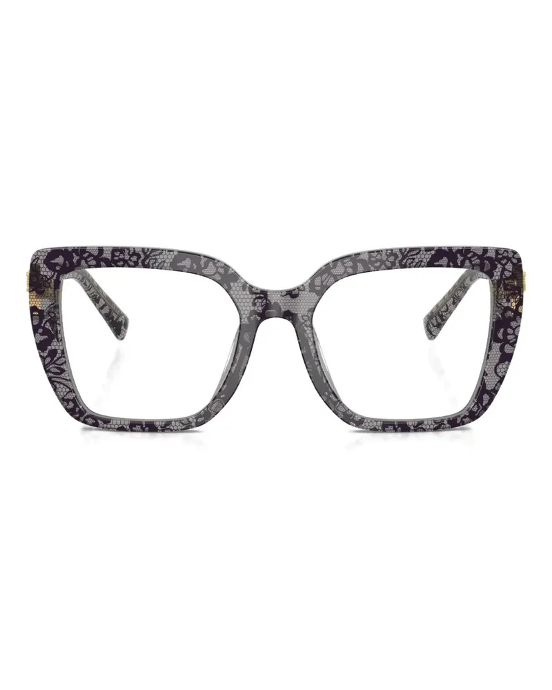 Dolce & Gabbana Devotion lace-print glasses - Schwarz Schwarz