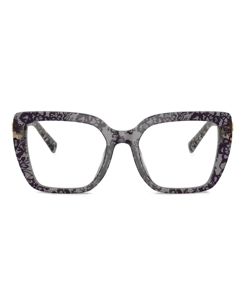 Dolce & Gabbana Devotion lace-print glasses - Schwarz Schwarz
