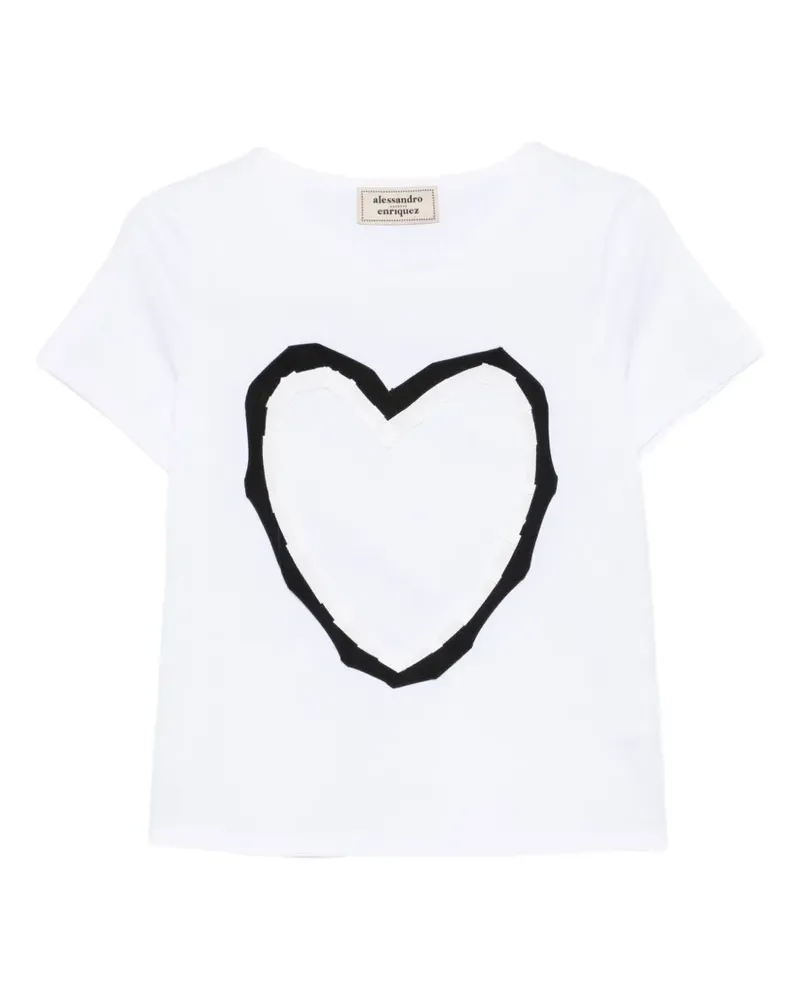 Alessandro Enriquez T-Shirt mit Herz-Motiv - Weiß Weiß