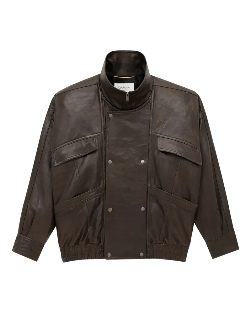 Saint Laurent Bomberjacke aus Lammleder - Braun Braun