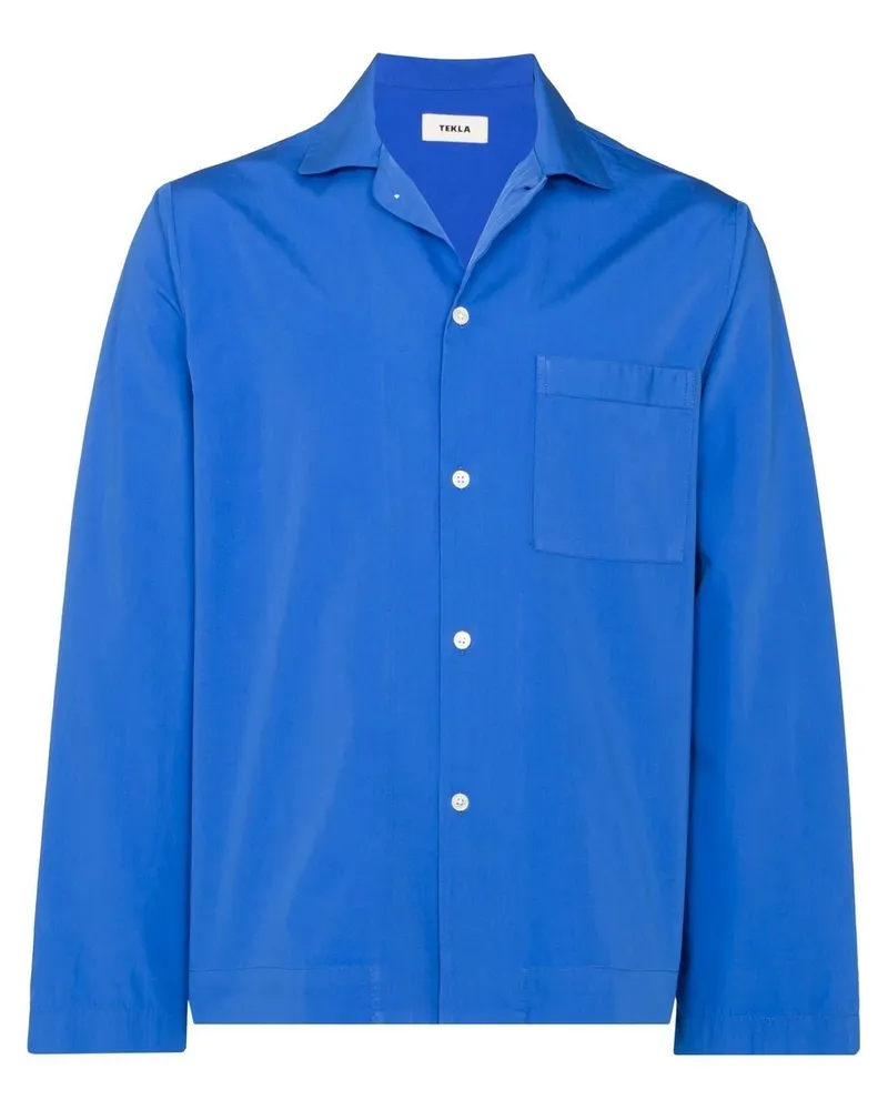 TEKLA Langärmeliges Pyjama-Oberteil - Blau Blau