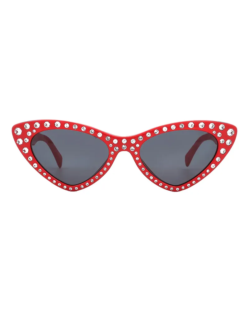 Moschino crystal-embellished cat-eye sunglasses - Rot Rot