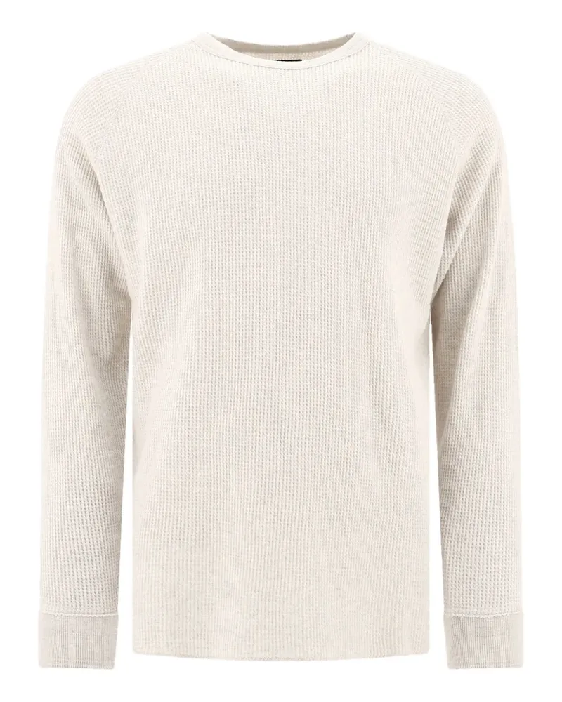 Beams Plus T-Shirt mit Waffelstrick-Muster - Weiß Weiß