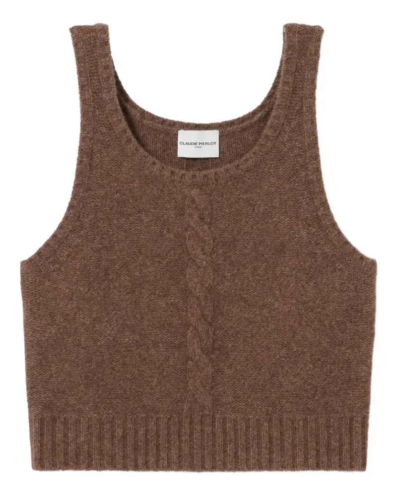 Claudie Pierlot Cropped-Top mit Zopfmuster - Braun Braun