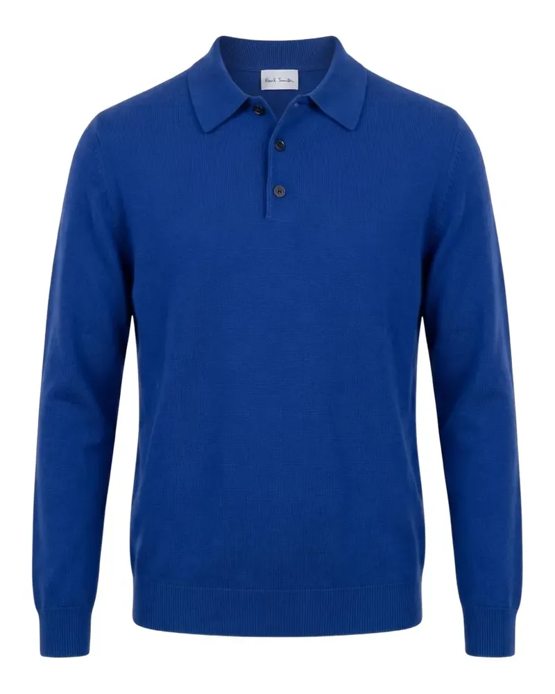 Paul Smith Langärmeliges Poloshirt aus Kaschmir - Blau Blau
