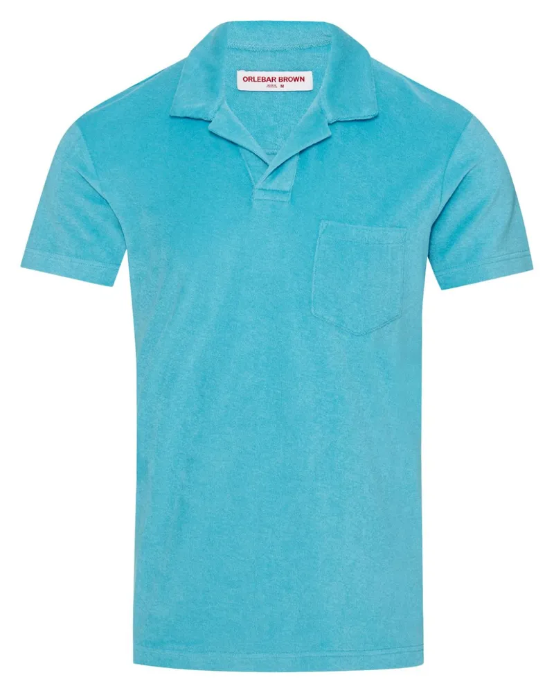 Orlebar Brown Poloshirt aus Frottee - Blau Blau
