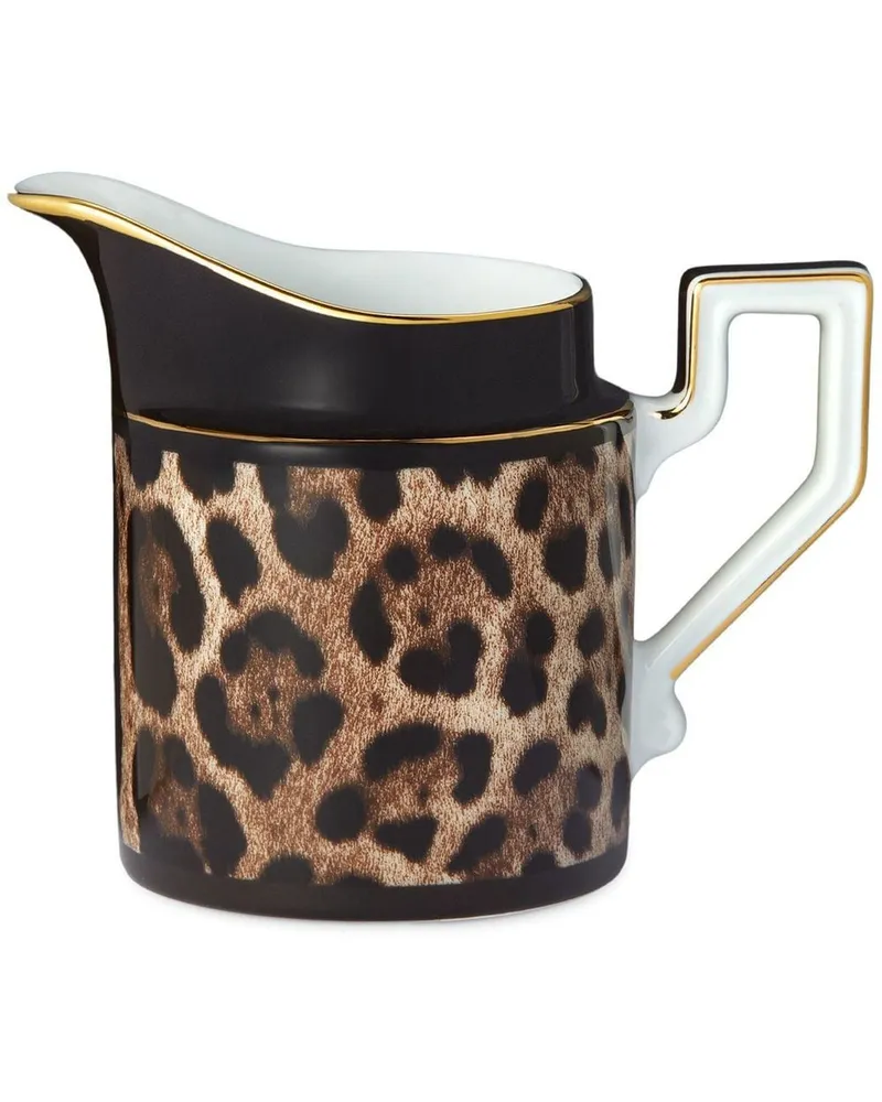 Dolce & Gabbana Milchkännchen mit Leoparden-Print - Schwarz Schwarz