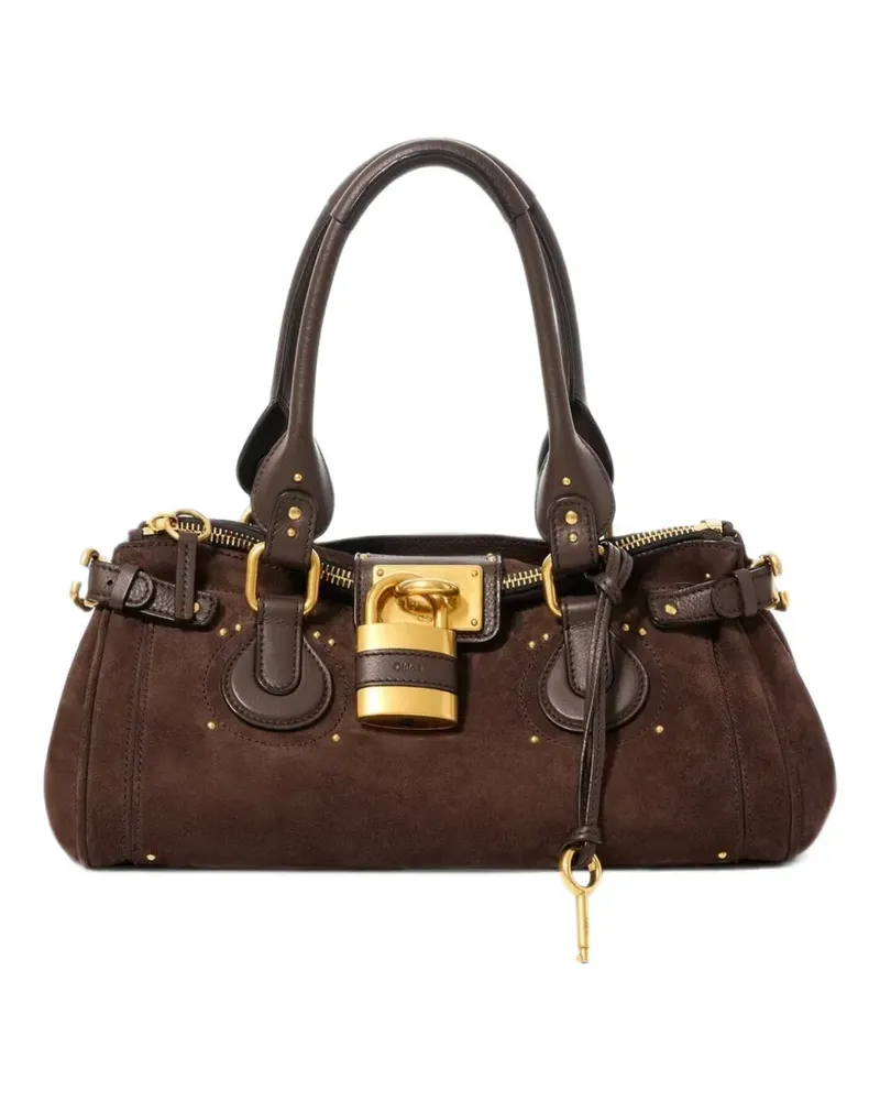 Chloé Paddington bag in suede leather - Braun Braun