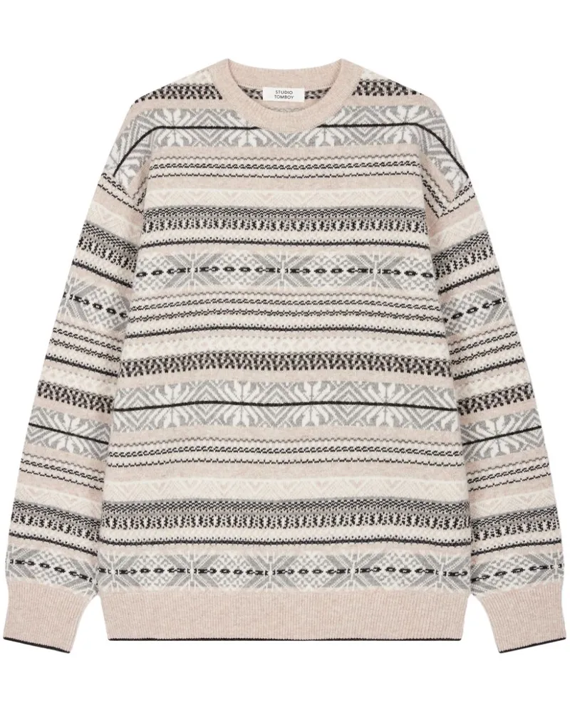 STUDIO TOMBOY Pullover mit Selburose-Muster - Nude Nude