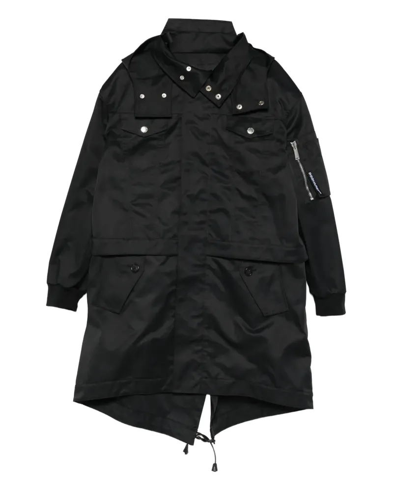 Dsquared2 Mantel mit Einsätzen - Schwarz Schwarz