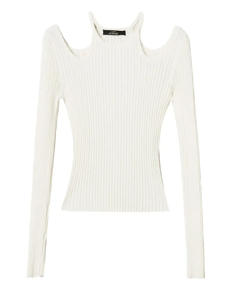 Twin-Set Gerippter Pullover mit Cut-Outs - Nude Nude
