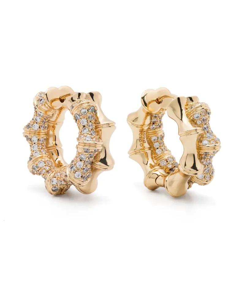 Eddie Borgo Double Pave Bambu hoop earrings - Gold Gold