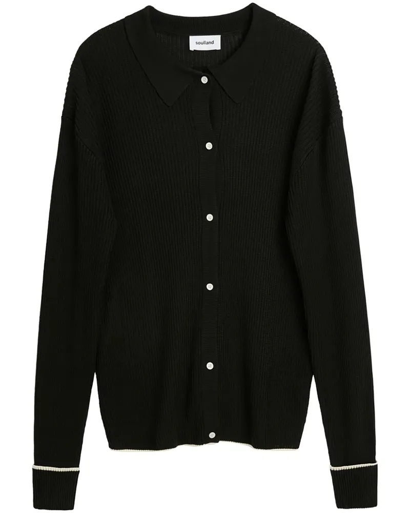 Soulland Paul Cardigan - Schwarz Schwarz