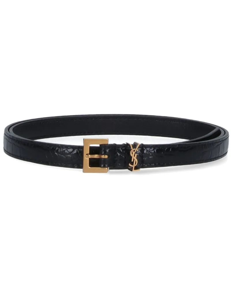 Saint Laurent Cassandre Gürtel - Schwarz Schwarz