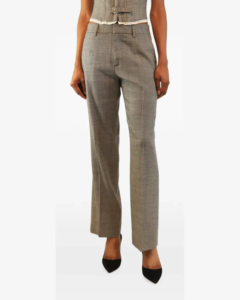 Alessandra Rich straight-leg wool trousers - Grau Grau