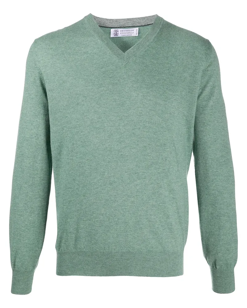 Brunello Cucinelli Kaschmirpullover mit V-Ausschnitt - Grün Grün