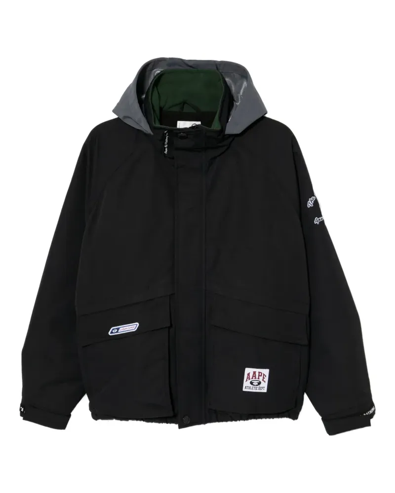 BAPE Jacke mit Logo-Patch - Schwarz Schwarz