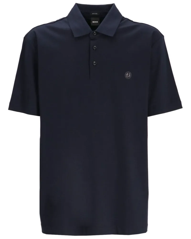 HUGO BOSS Poloshirt mit Logo-Patch - Blau Blau