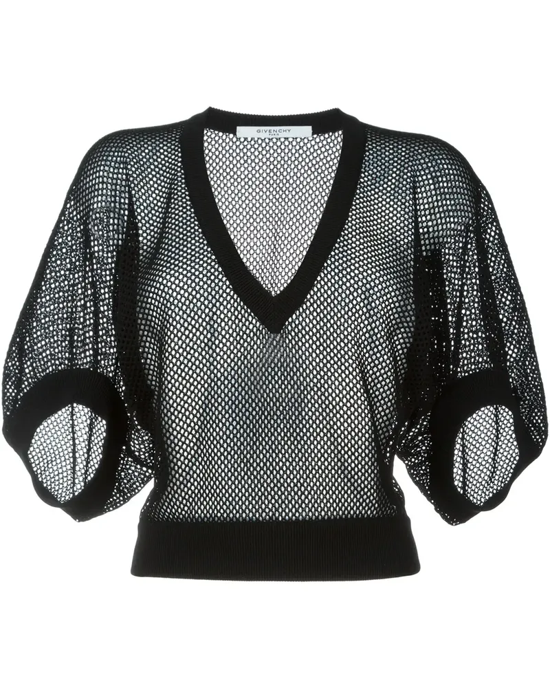 Givenchy Sweater mit Netzeinsatz - Schwarz Schwarz