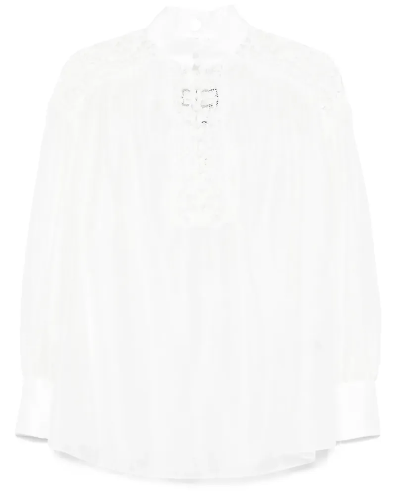 NISSA Bluse mit Spitzendetail - Weiß Weiß