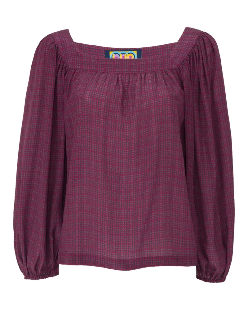 LHD Bird Street squared-neck gathered blouse - Rot Rot