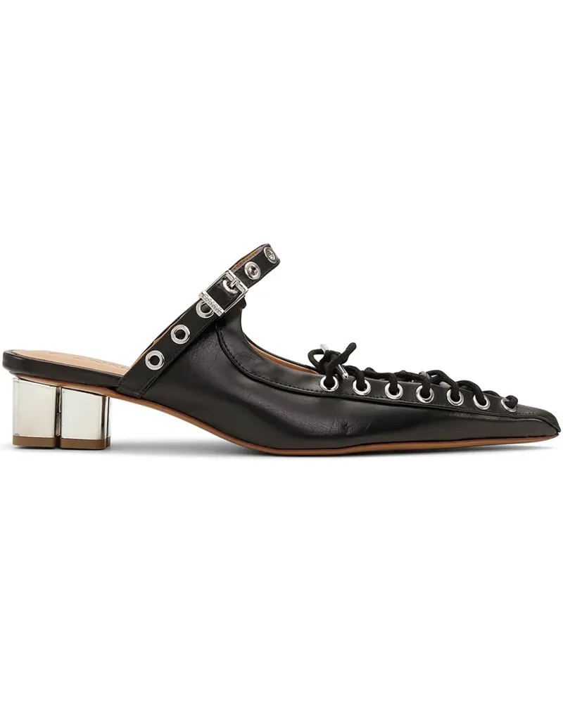 Ganni Mules mit Spitze - Schwarz Schwarz