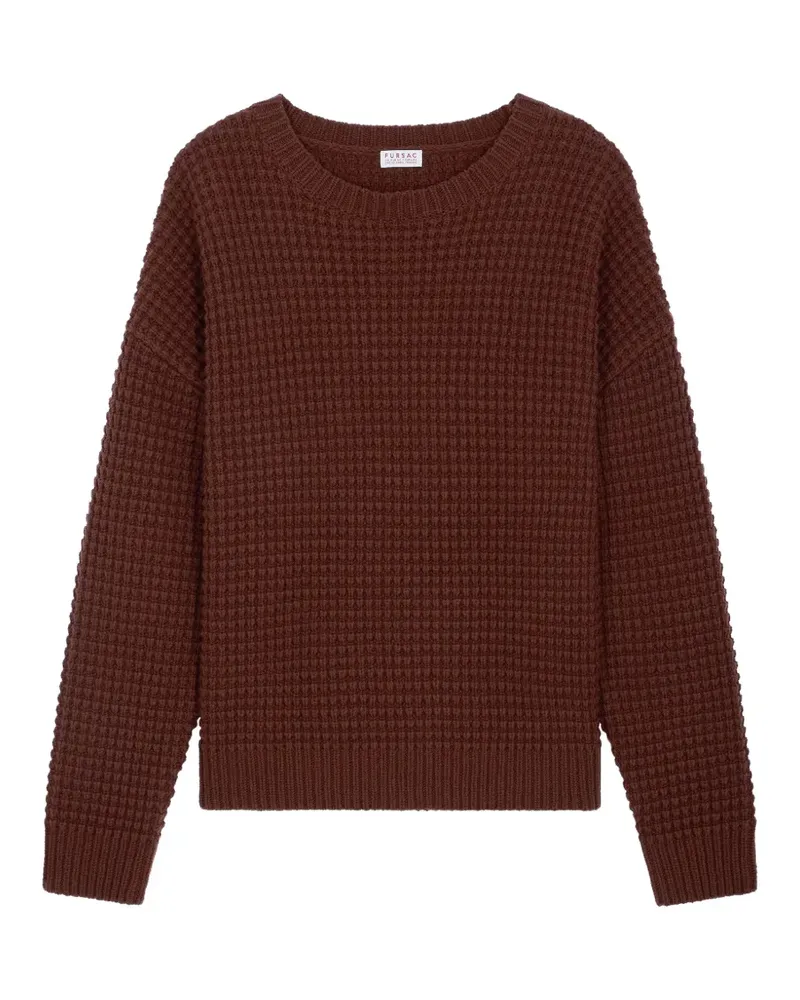 FURSAC Pullover mit Waffelstrick-Muster - Rot Rot