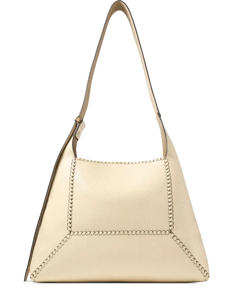 Jimmy Choo Mittelgroße Diamond Schultertasche aus Leder - Nude Nude