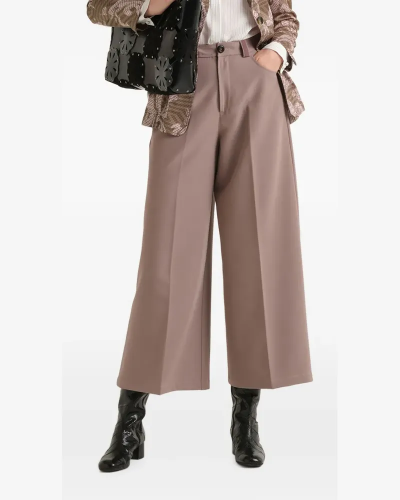 Maliparmi Cropped-Hose mit hohem Bund - Grau Grau