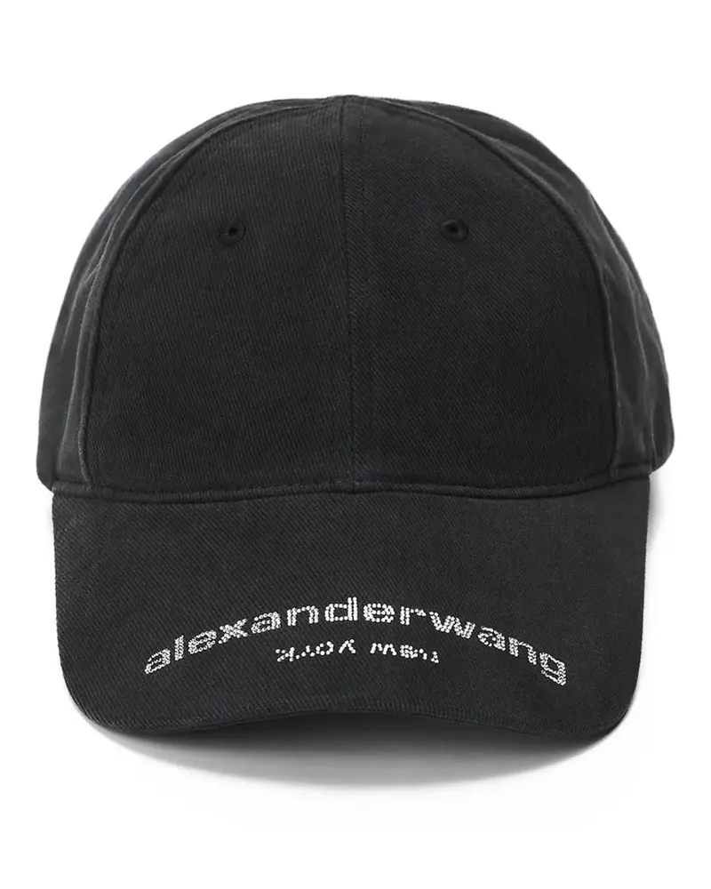 Alexander Wang crystal-logo twill cap - Schwarz Schwarz