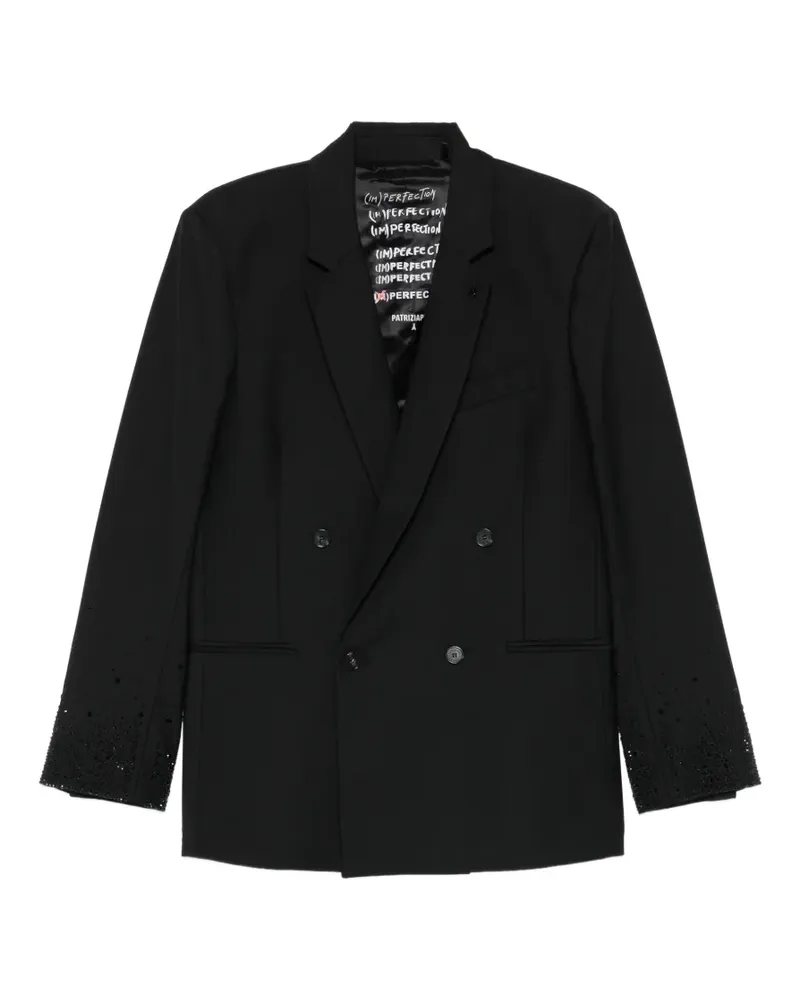 Patrizia Pepe embellished double-breasted blazer - Schwarz Schwarz
