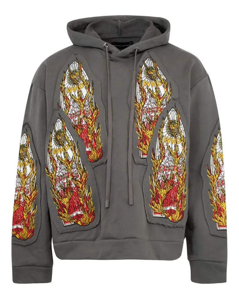 WHO DECIDES WAR Hoodie mit grafischem Print - Grau Grau
