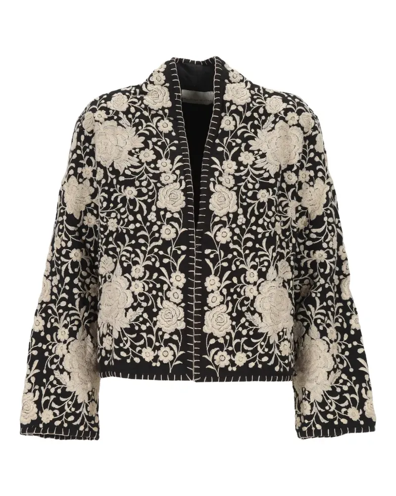 MAISON HOTEL Lola Jacke mit Blumenstickerei - Schwarz Schwarz