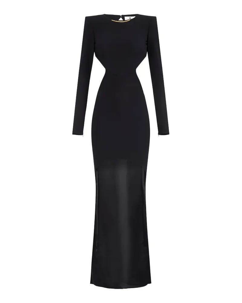 Elisabetta Franchi cut-out train asymmetric dress - Schwarz Schwarz