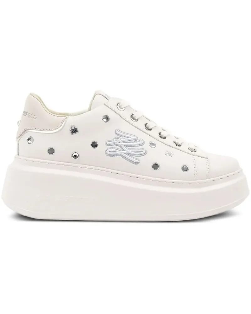 Karl Lagerfeld Plateau-Sneakers mit Kristallen - Weiß Weiß