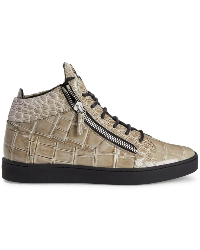 Giuseppe Zanotti Frankie Sneakers mit Kroko-Effekt Nude