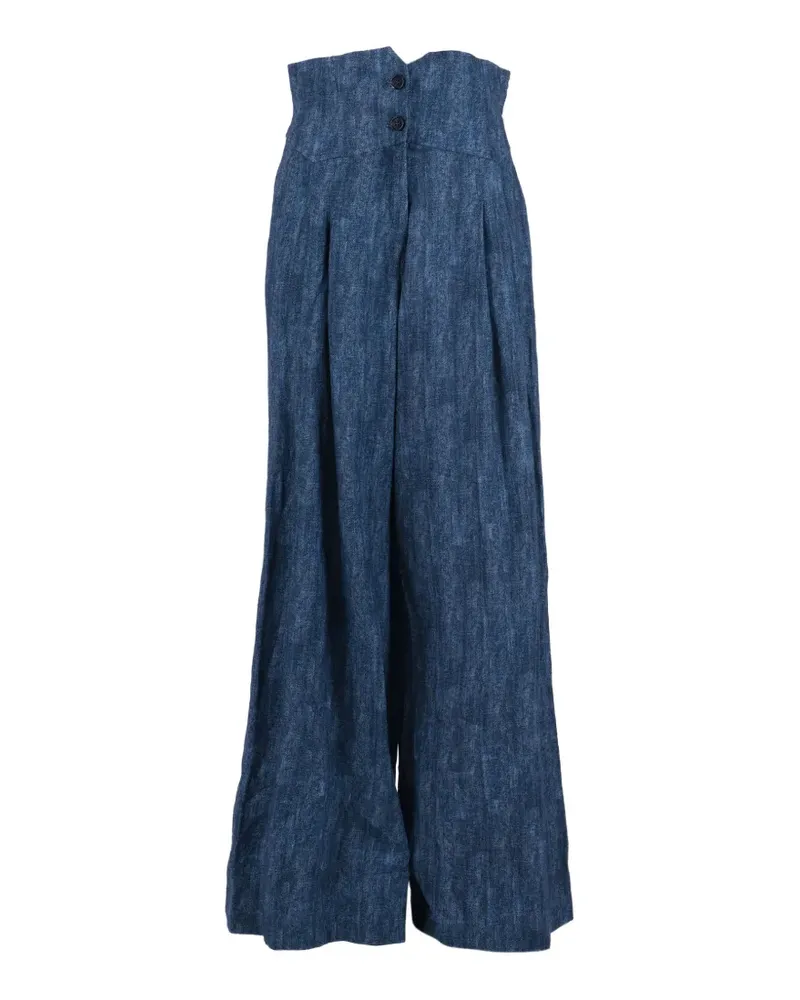 Ermanno Scervino button-detail palazzo pants - Blau Blau