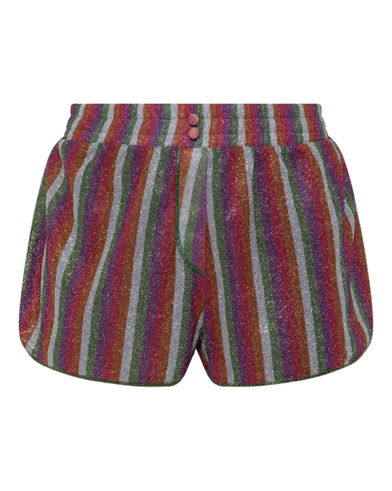 Oséree Gestreifte Shorts mit Lurex-Garn - Violett Violett