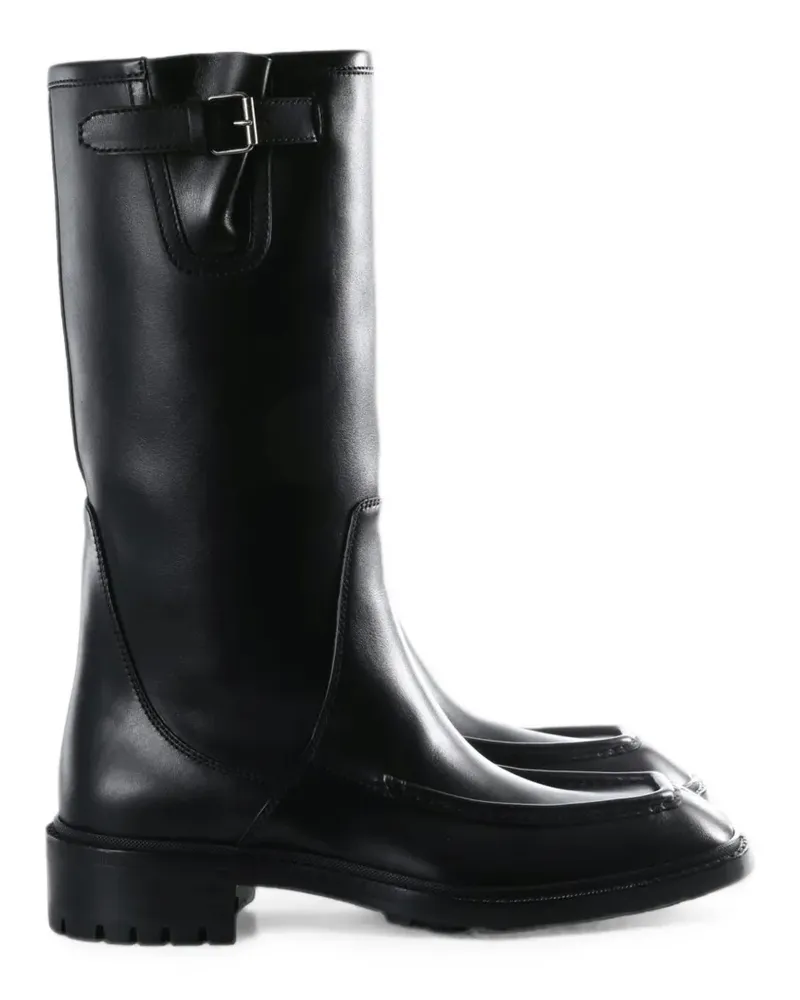Saint Laurent buckled leather boots - Schwarz Schwarz